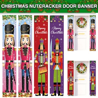 Nutcracker Christmas Decorations Door Curtain Banners Hanging Sign Decor