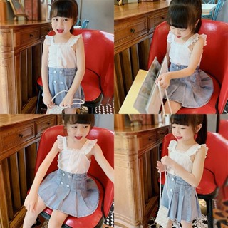 Bbabyme ฤดูร้อน ทารกแรกเกิด เด็กทารก เด็กผู้หญิง เสื้อเชิ้ต Ruffles แขวนด้านบน สีพื้น ลูกไม้ เสื้อเด็ก เสื้อผ้าเด็ก