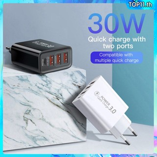 30w Usb C Charger Usb Fast Charging Pd Type C โทรศัพท์มือถือ Power Adapter Qc3.0 สำหรับ Iphone Xiaomi Samsung Huawei top111.th