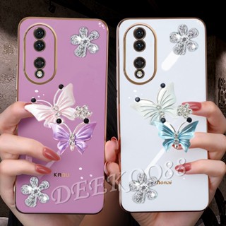 เคสโทรศัพท์มือถือ ลายผีเสื้อบินน่ารัก สีชมพู สําหรับ Honor 90 Lite X8a Magic5 Pro 5G 4G 2023 Honor90Lite Honor90