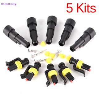 Maurcey ขั้วต่อสายไฟ 1Pin กันน้ํา สําหรับรถยนต์ 5 ชิ้น