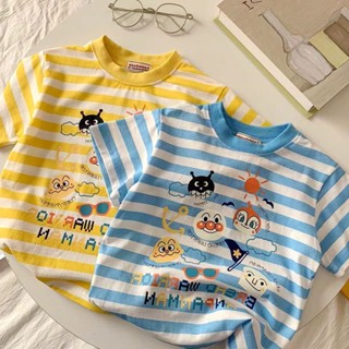 พร้อมส่ง เสื้อยืดคอกลม แขนสั้น พิมพ์ลายการ์ตูนอนิเมะน่ารัก ทรงหลวม สไตล์ญี่ปุ่น แฟชั่นฤดูร้อน สําหรับเด็กผู้ชาย