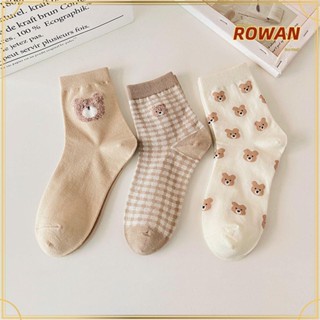 Rowans ถุงเท้า ลายหมี สไตล์ญี่ปุ่น สําหรับนักศึกษา