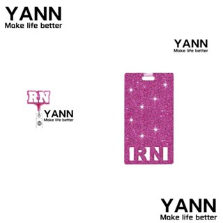 Yann1 พวงกุญแจ RN พลาสติก ยืดหดได้ สีม่วง สีแดง สําหรับสํานักงาน