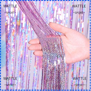 Wattle ม่านฟอยล์สีรุ้ง 1 / 2 / 3 ม . สําหรับตกแต่ง