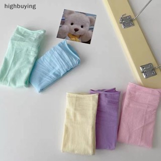 [highbuying] ใหม่ ถุงเท้าข้อยาว แบบบาง ทรงหลวม ระบายอากาศ สีพื้น เข้ากับทุกการแต่งกาย แฟชั่นฤดูร้อน สไตล์ฮาราจูกุ สําหรับผู้หญิง