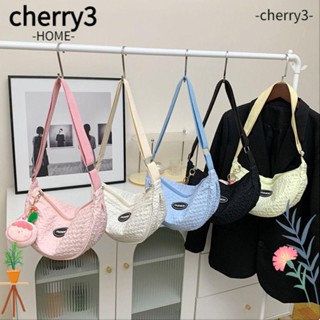 CHERRY3 กระเป๋าคาดอก กระเป๋าสะพายไหล่ สะพายข้าง รูปเกี๊ยว แบบนิ่ม จุของได้เยอะ แบบพกพา สีพื้น สําหรับเล่นกีฬา