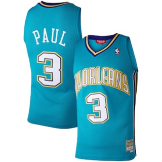 เสื้อกีฬาแขนสั้น ลายทีม Mitchell &amp; Ness NBA Swinger Road Jersey Charlotte Hornets 2005 Chris Paul สําหรับผู้ชาย