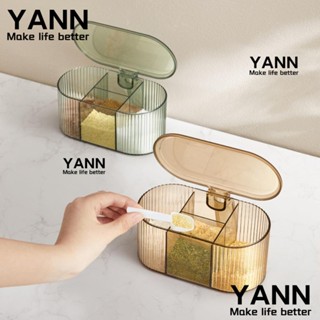 YANN1 กล่องเก็บเครื่องปรุง 4 ช่อง บาร์บีคิว ทําอาหาร สมุนไพร ชาม เกลือ ปั่น ขวดปรุงรส ปิดผนึก สามารถเก็บเครื่องเทศ โหลเก็บ