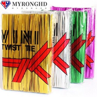 Myronghd 800 ชิ้น Twist Ties ใหม่เหล็กเบเกอรี่กระดาษแก้วถุง