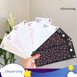 Chunrong สติกเกอร์ PVC กันน้ํา มีกาวในตัว ติดง่าย สําหรับตกแต่งสมุดโน้ต 2 ชิ้น