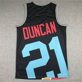 เสื้อกีฬาบาสเก็ตบอล ขนาดใหญ่ พิมพ์ลาย Ani San Antonio Spurs TimDuncan สําหรับผู้ชาย และผู้หญิง