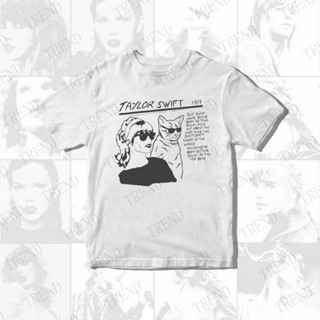 Taylor Swift 1989 เสื้อยืดลําลอง ผ้าฝ้าย แขนสั้น พิมพ์ลายแมว ทรงหลวม เข้ากับทุกการแต่งกาย สไตล์เกาหลี ฮาราจูกุ แฟชั่นฤดูร้อน สําหรับผู้ชาย และผู้หญิง