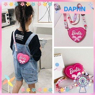 Daphs Kawaii กระเป๋าใส่เหรียญ พร้อมสายคล้องไหล่ รูปหัวใจ ซิลิโคน แบบพกพา สีชมพู สําหรับเด็กผู้หญิง