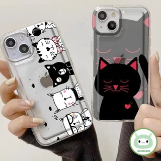 เคสโทรศัพท์มือถือแบบนิ่ม TPU ใส กันกระแทก ลายแมวดําน่ารัก สําหรับ Vivo Y17 Y15 Y11 Y12 Y12i Y20S Y20G Y20 Y12S Vivo Y11s Vivo Y20A Y20G Vivo Y91 Y95 U1 Y1S