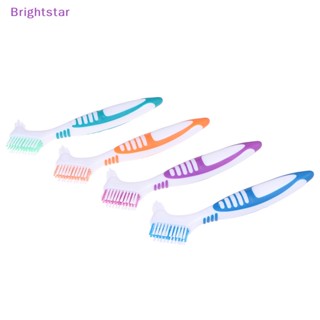 Brightstar แปรงสีฟัน ตามหลักสรีรศาสตร์ ทําความสะอาดฟันปลอม ขนแปรงหลายชั้น ใหม่