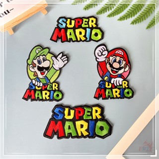 ♥ Mario &amp; Luigi - Super Mario Bros แผ่นรีดติดเสื้อ ♥ แผ่นแพทช์รีดติดเสื้อ ลายการ์ตูนเกม DIY 1 ชิ้น