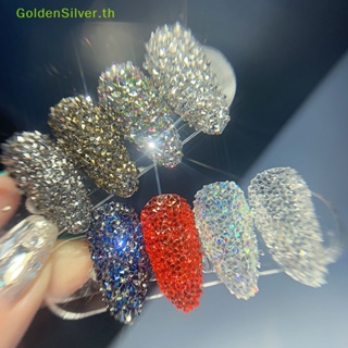 Goldensilver อัญมณีคริสตัล เพชรเทียม เพทาย 3D ขนาดเล็ก 0.6-1.2 มม. สําหรับตกแต่งเล็บ DIY TH