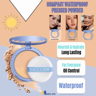 Sace Lady Ouhoe Oil-control Compact Powder Waterproof Matte Long Lasting Setting Powder Waterproof Sweat Proof 24h Long Lasting Oil MOLISA