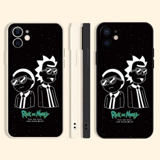 rick morty เคสไอโฟน 11 promax 8 พลัส 12 13 14 pro max เคส iPhone 7 8 7plus 8plus Xr Xs X max se2020 Anime black case