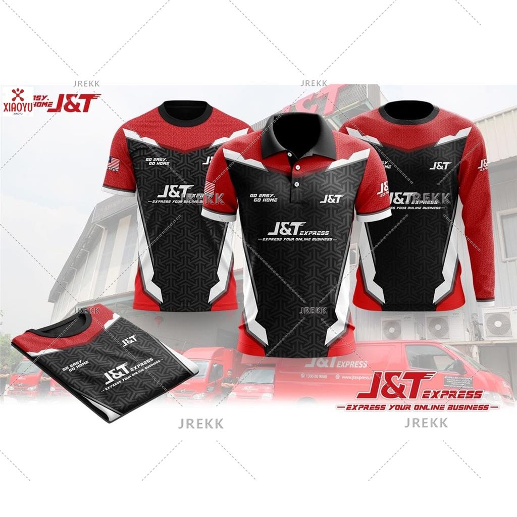 [พร้อมส่ง] เสื้อยืดโปโล แขนสั้น พิมพ์ลาย J&T Express แฟชั่นฤดูร้อน สําหรับผู้ชาย ไซซ์ 100 ซม.-160 ซม. XS-3XL 2023
