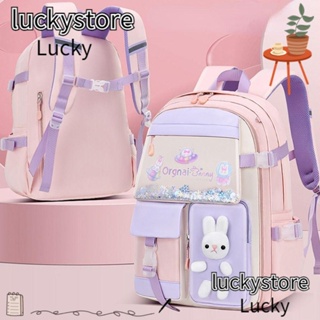 Lucky กระเป๋าเป้สะพายหลัง ผ้าไนล่อน กันน้ํา น้ําหนักเบา จุของได้เยอะ ลายการ์ตูน สําหรับเด็กอนุบาล