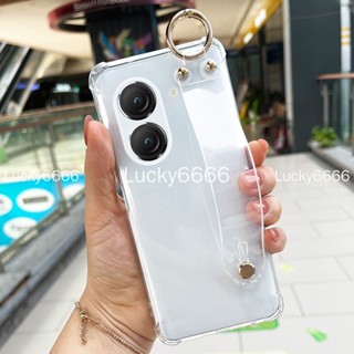 เคสโทรศัพท์มือถือ แบบใส กันกระแทก พร้อมสายคล้องมือ สําหรับ ASUS zenfone10 Zenfone 9 8 Flip 7 Pro ASUS zenfone10