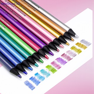 Aosuoas ชุดดินสอสีเมทัลลิก 12 สี สําหรับศิลปิน