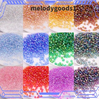 Melodygoods1 ลูกปัดแก้ว ทรงกลม สําหรับทําเครื่องประดับ DIY