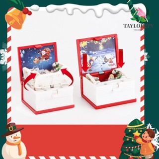 Taylor2pv พวงกุญแจหนังสือ พลาสติก รูปซานต้า 3D ขนาดเล็ก พับได้ ของเล่นเสริมการเรียนรู้เด็ก 3D