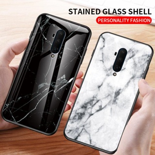 เคสโทรศัพท์มือถือกระจกนิรภัย แบบแข็ง กันกระแทก ลายหินอ่อน สําหรับ Oneplus 7T Pro HD1911 HD1913 Oneplus 7T Pro