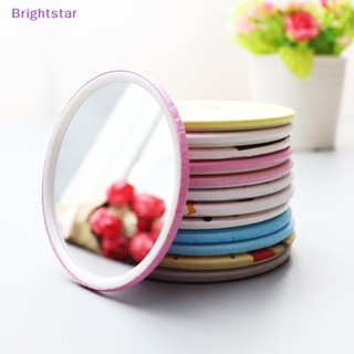 Brightstar ใหม่ กระจกแต่งหน้า ทรงกลม ขนาดเล็ก แบบพกพา ลายการ์ตูนน่ารัก 1 ชิ้น