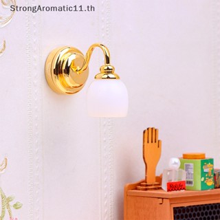 Strongaromatic โคมไฟติดผนัง LED 1:12 ครึ่งวงกลม สําหรับตกแต่งบ้านตุ๊กตา