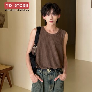 August ของแท้ ฤดูร้อน เสื้อกั๊ก หลวม แขนกุด ผ้าฝ้ายล้วน เสื้อกล้าม เซ็กซี่ อินเทรนด์ หล่อ เกาหลี เสื้อ