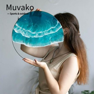 Muvako จี้อะคริลิคใส รูปคลื่น สีฟ้า สําหรับแขวนตกแต่งผนังบ้าน ออฟฟิศ