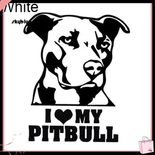 [Sy] สติกเกอร์สะท้อนแสง กันน้ํา ลายการ์ตูน I Love My Pitbull Bulldog สําหรับติดตกแต่งรถยนต์ 1 ชิ้น