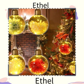 Ethel1 โคมไฟลูกบอล LED แบบใส สําหรับแขวนตกแต่งต้นคริสต์มาส