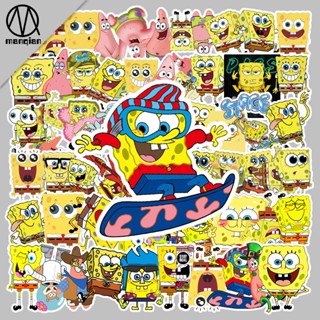 สติกเกอร์ ลายการ์ตูน SpongeBob SquarePants กันน้ํา สําหรับติดตกแต่งกระเป๋าเดินทาง ตู้เย็น รถจักรยานยนต์ โน้ตบุ๊ก 60 แผ่น