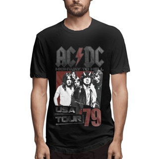 ขายดี เสื้อยืดแฟชั่น ลาย Acdc Highway To Hell Usa Tour 1979 โอเวอร์ไซซ์ ของขวัญวันฮาโลวีน สําหรับผู้ชาย