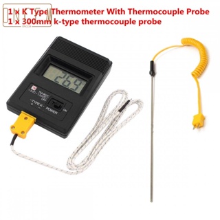 【ONCEMOREAGAIN】Thermometer K Type 300mm Digital LCD -50~2040C Fiberglass Temperature Meter