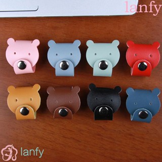 Lanfy ที่เก็บสายหูฟัง หนัง ลายการ์ตูนสัตว์น่ารัก กันหาย