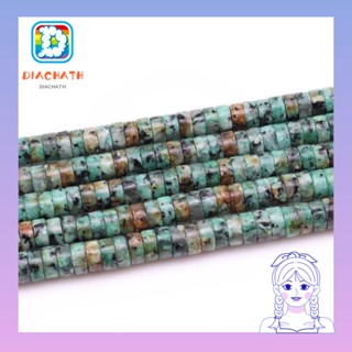 Diachath ลูกปัดหินพลอย กึ่งพลอย ทรงกลม แบน 39 ซม. 6 มม. X 3 มม. สีเขียวขุ่น สําหรับทําเครื่องประดับ