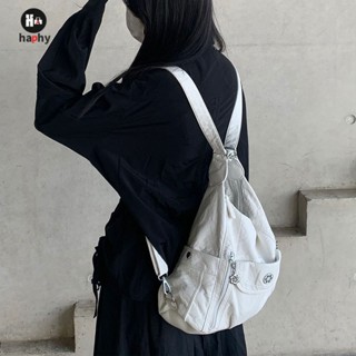 Locomotive Hot Girl Backpack Simple Retro Soft Leather Large Capacity Multi Carrying Functions กระเป๋าสะพายไหล่ปรับได้