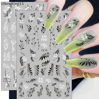 Unewking สติกเกอร์ติดตกแต่งเล็บ ลายผีเสื้อ ดอกไม้ 1 แผ่น