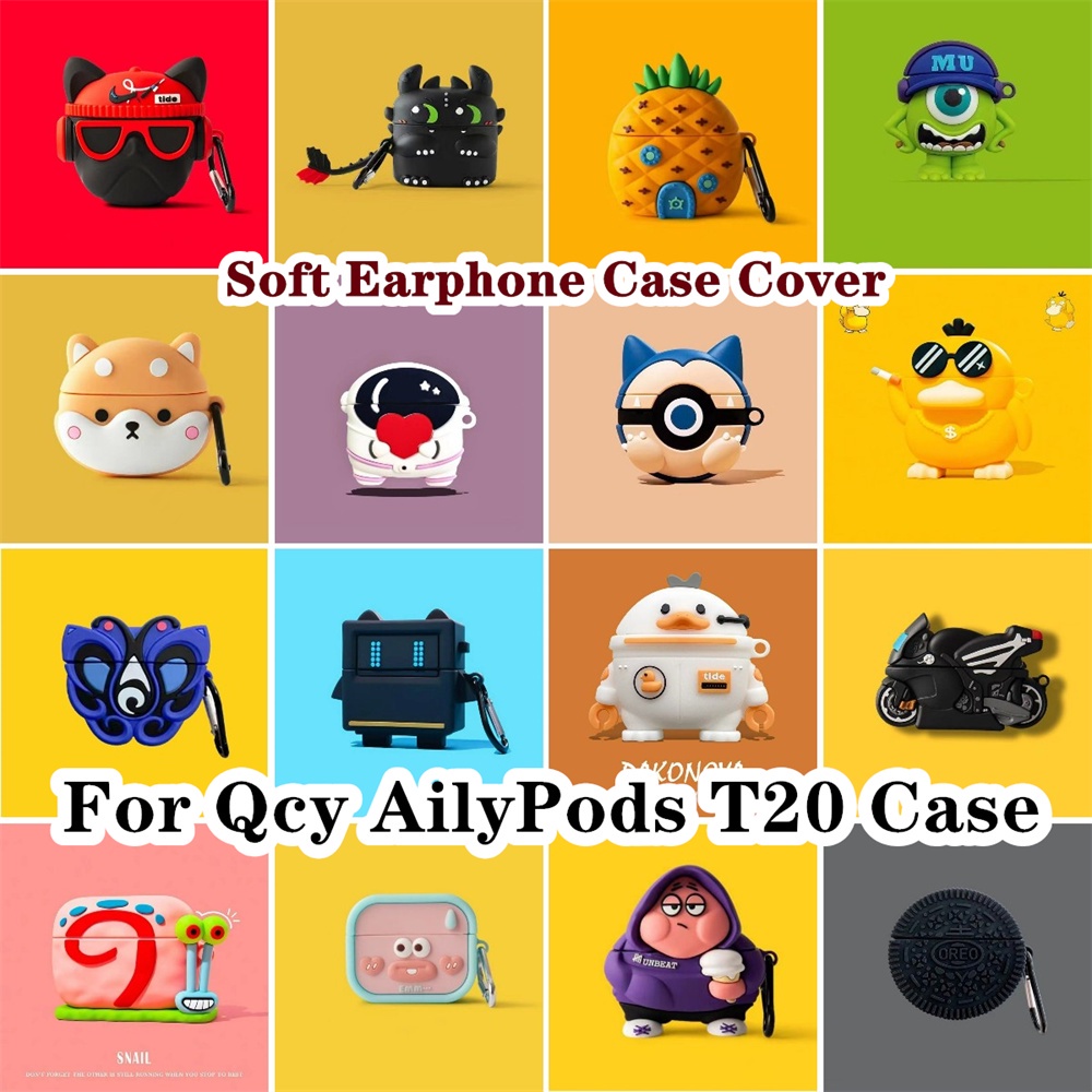 พร้อมส่ง! เคสหูฟัง แบบนิ่ม ลายการ์ตูนมังกร สําหรับ Qcy AilyPods T20 Qcy AilyPods T20