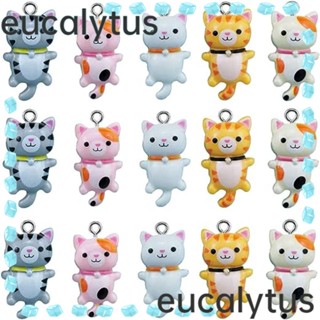 Eucalytus1 จี้พวงกุญแจเรซิ่น รูปแมวน่ารัก งานฝีมือ DIY