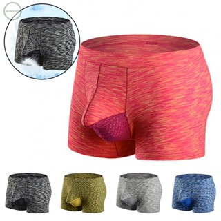 GORGEOUS~Hot Sale Mens Ice Silk Boxer Briefs Underwear Shorts with Bulge Pouch 5 Colors