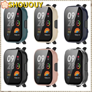 Shououy กรอบกระจกนิรภัย ป้องกันเต็มรูปแบบ สําหรับ Redmi Watch 3