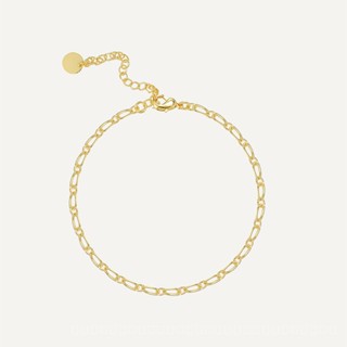 0806-HFCY-JL A0033 European and American Fashion Minimalist Summer Beach Vacation Style Anklet Female Copper Plated Real Gold Cold Style All-Match Foot Ornaments J55M