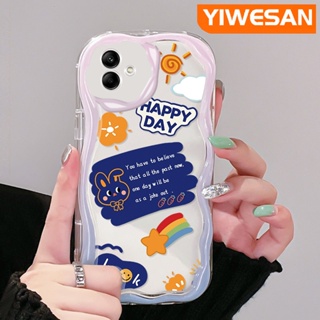 เคสโทรศัพท์มือถือ แบบใส ลายการ์ตูนกระต่ายน่ารัก สีรุ้ง สําหรับ Samsung A04 A04E M04 F04